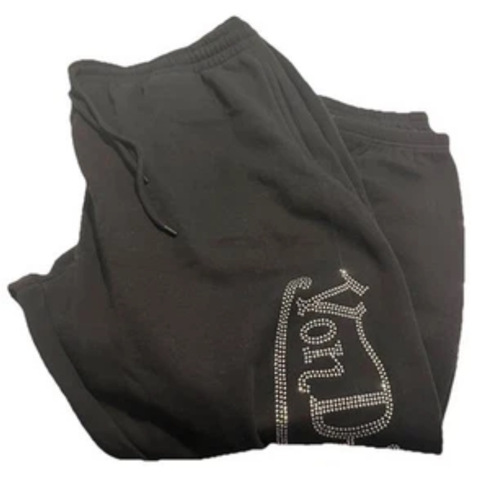 Von Dutch Women’s Black Sweatpants 3XL NWT Rhinestone Logo